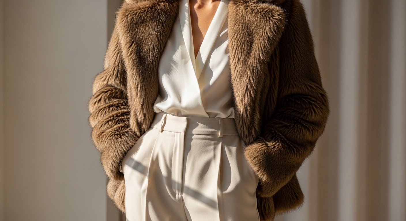 Ariana Faux Fur Jacket: Cocoa Layering for Effortless Polish