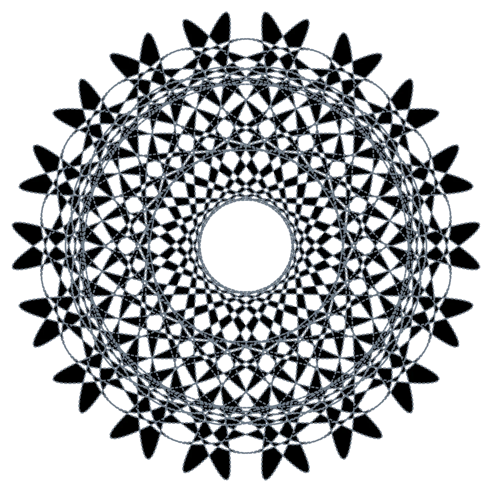Organic Fractal Tree - Compass Rose Generative Pattern