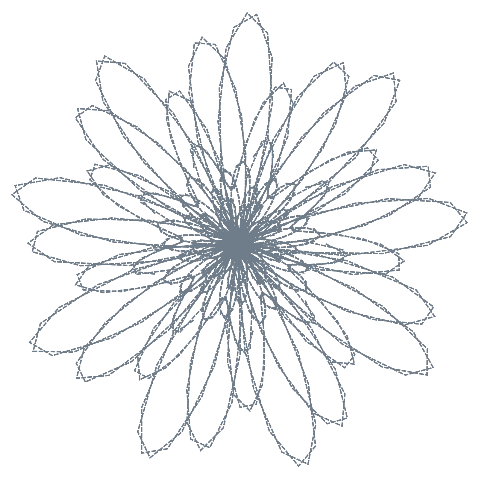 Asymmetric Nephroid - Pixel Art Petals Generative Pattern