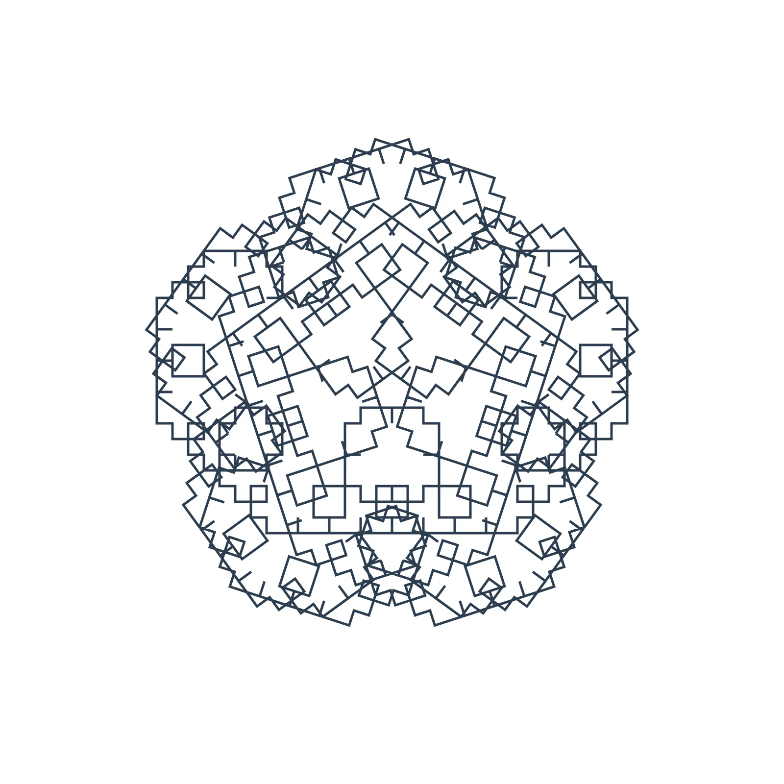 Double Pendulum Curve - Sashiko Generative Pattern