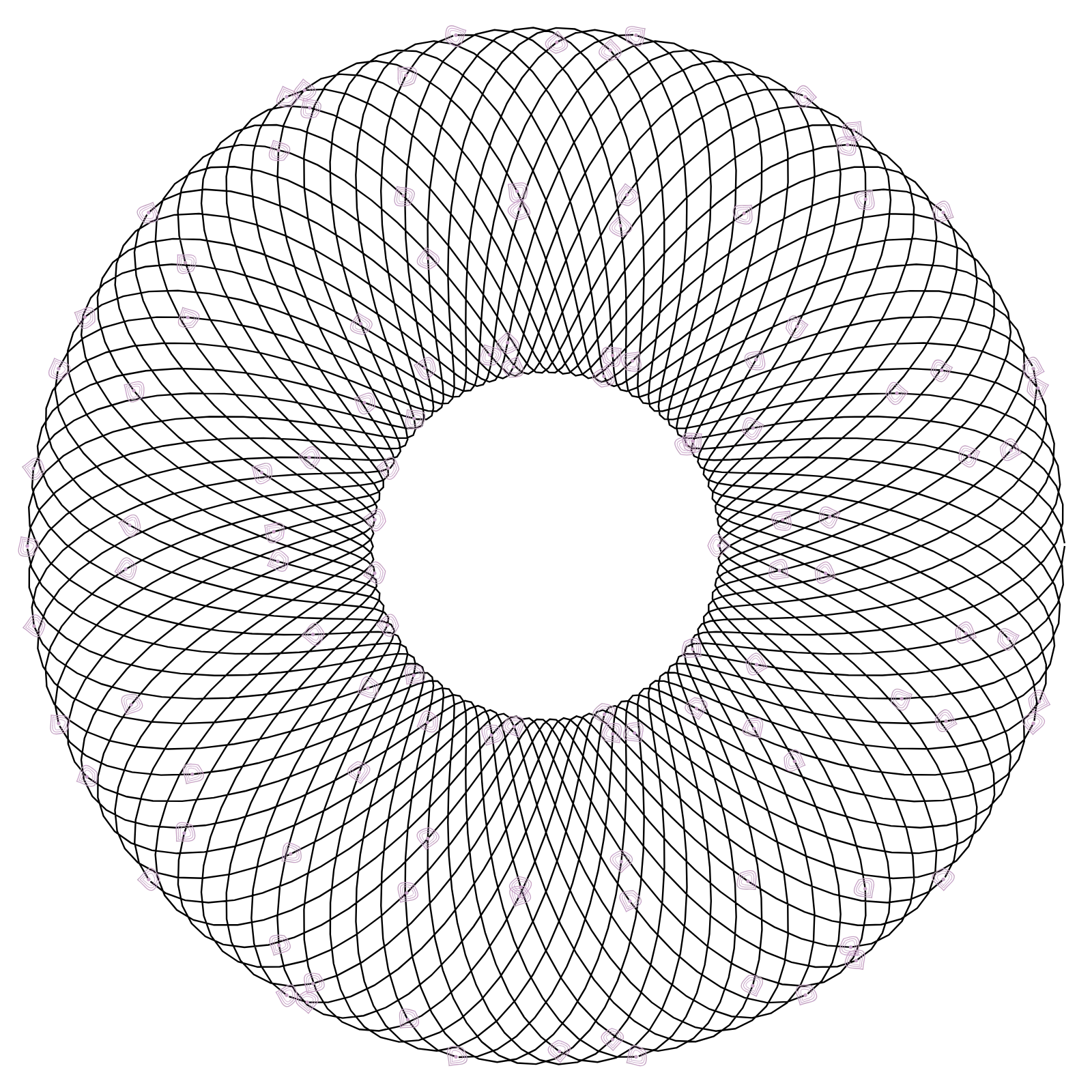 Variable Offset Epicycloid - Moon Phases Generative Pattern