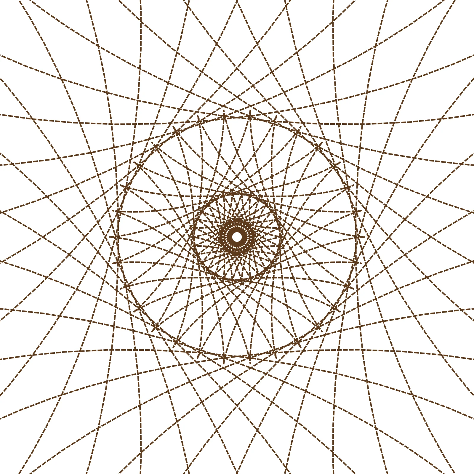 Golden Phyllotaxis Spiral - Thin Grid Generative Pattern