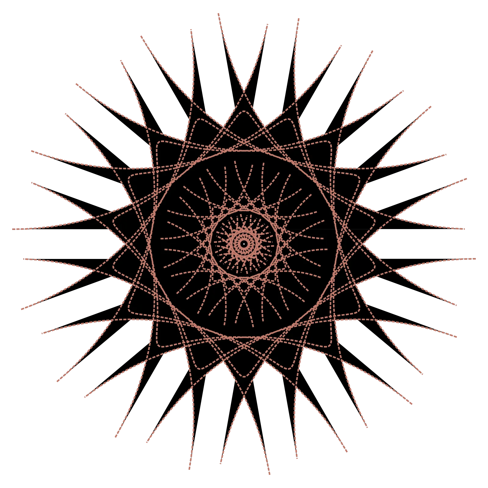 Hypotrochoid Flower - Pixel Art Petals Generative Pattern