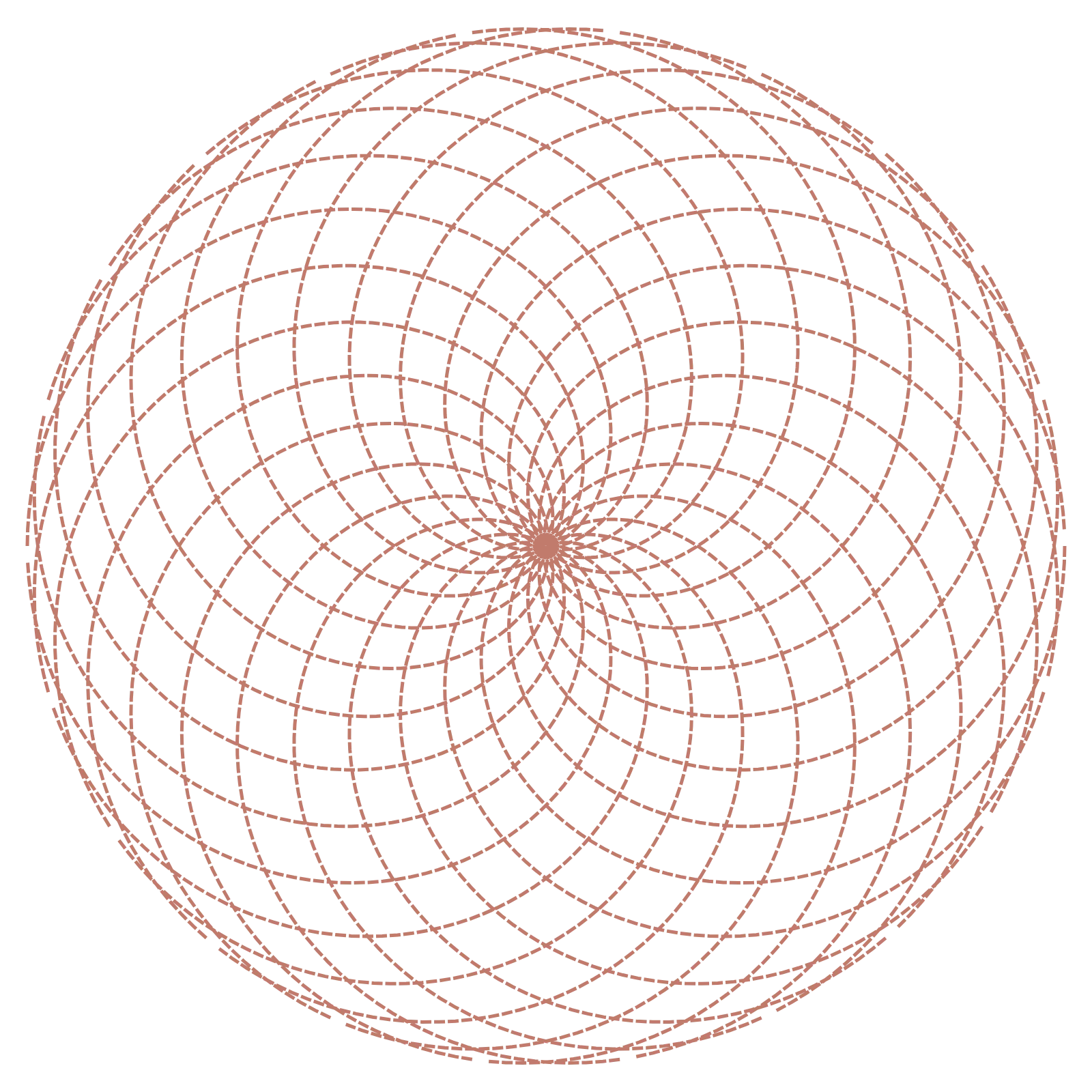 Jittery Hyperbolic Spiral - Kalamkari Generative Pattern